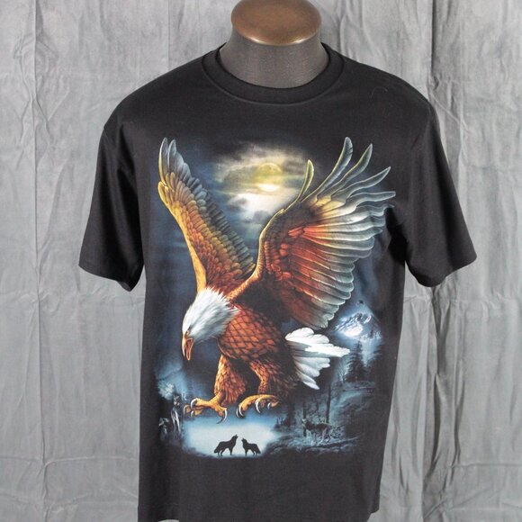 Vintage Graphic T-shirt - Bald Eagle Big Graphic Rock Chang - Men's Large - Picture 3 of 9